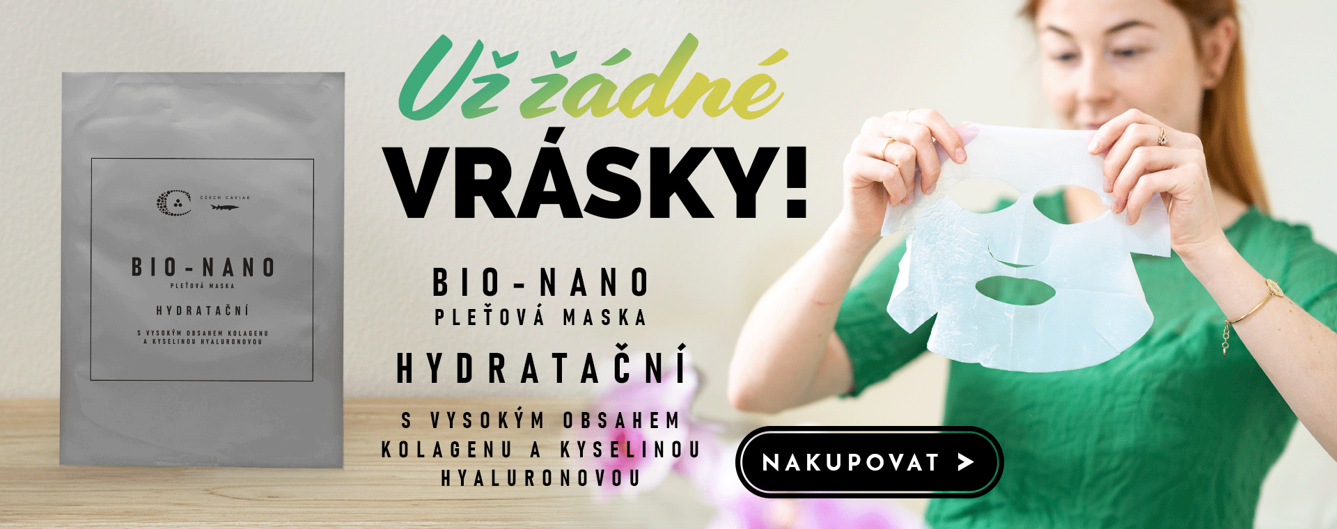 Novinka: BIOCELULÓZOVÁ PLEŤOVÁ MASKA HYDRATAČNÍ S VYSOKÝM OBSAHEM KOLAGENU A KYSELINY HYALURONOVÉ